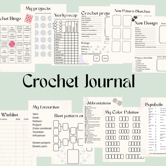 📔 🎀 Aesthetic Crochet Journal – 41-Page PDF 🧶 ✨