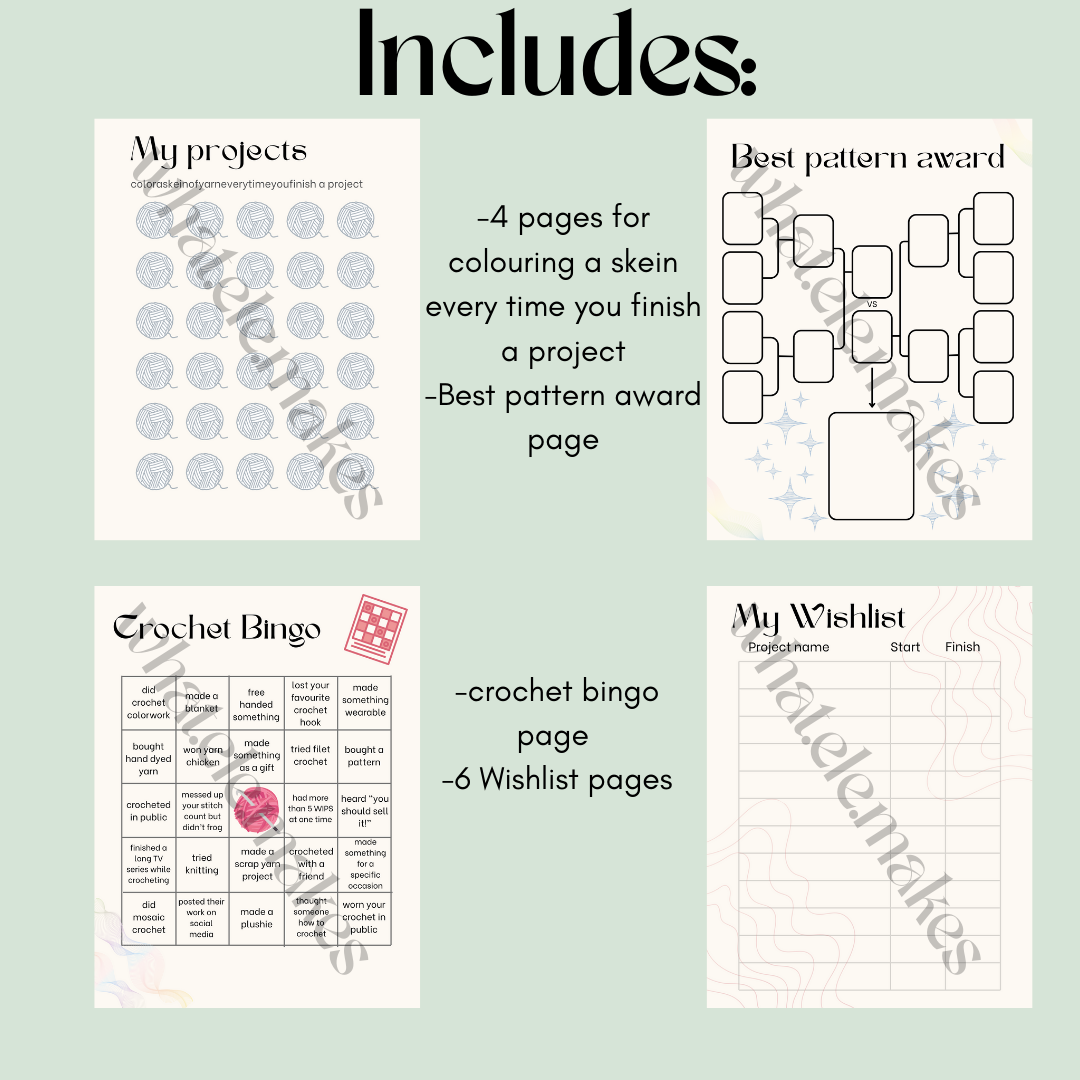 📔 🎀 Aesthetic Crochet Journal – 41-Page PDF 🧶 ✨